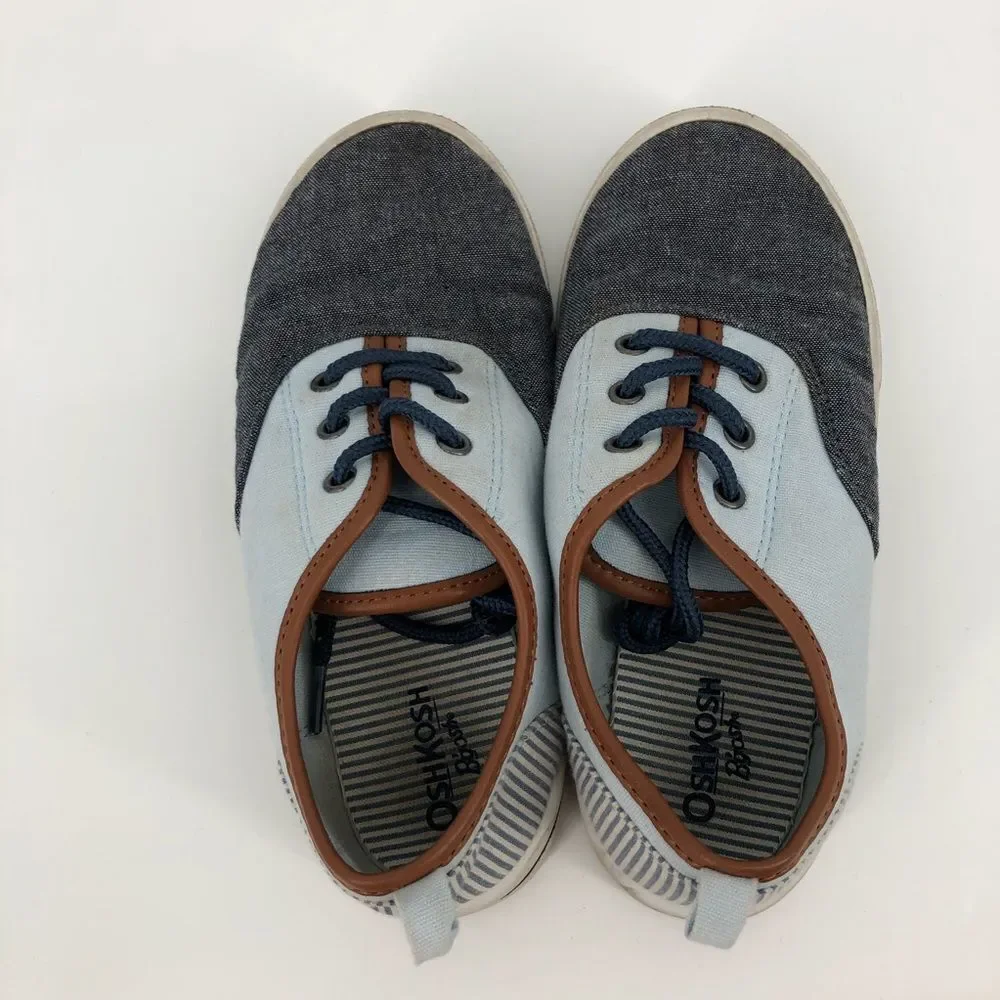 Oshkosh Boys Sneakers Size 2 Blue‎ Lace Up Dressy Casual